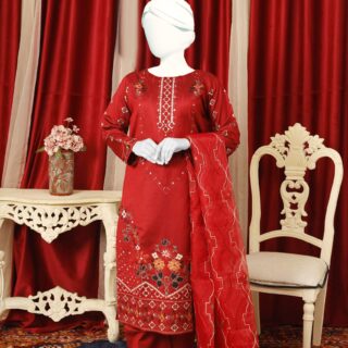 Stitched Suit Khadi Net