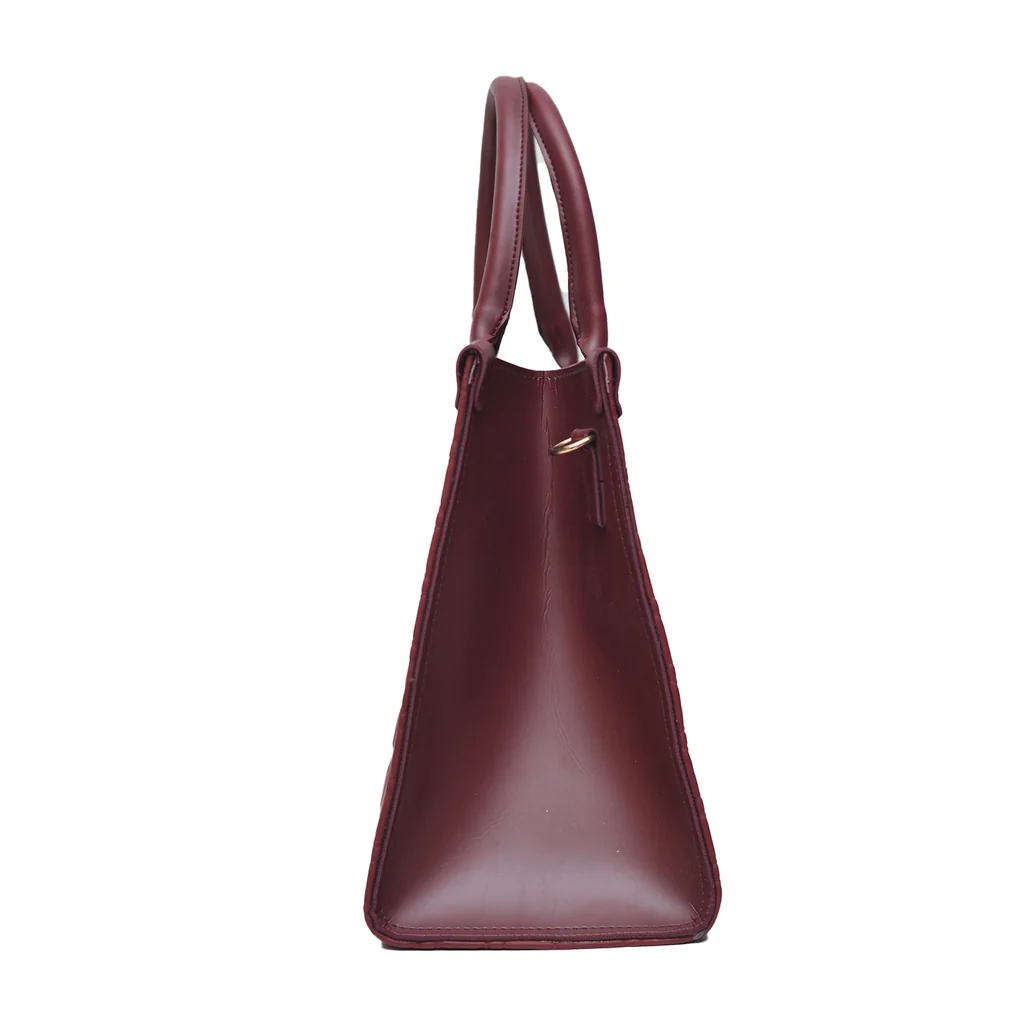 Oversized Structured Tote Bag (Maroon) - Image 5